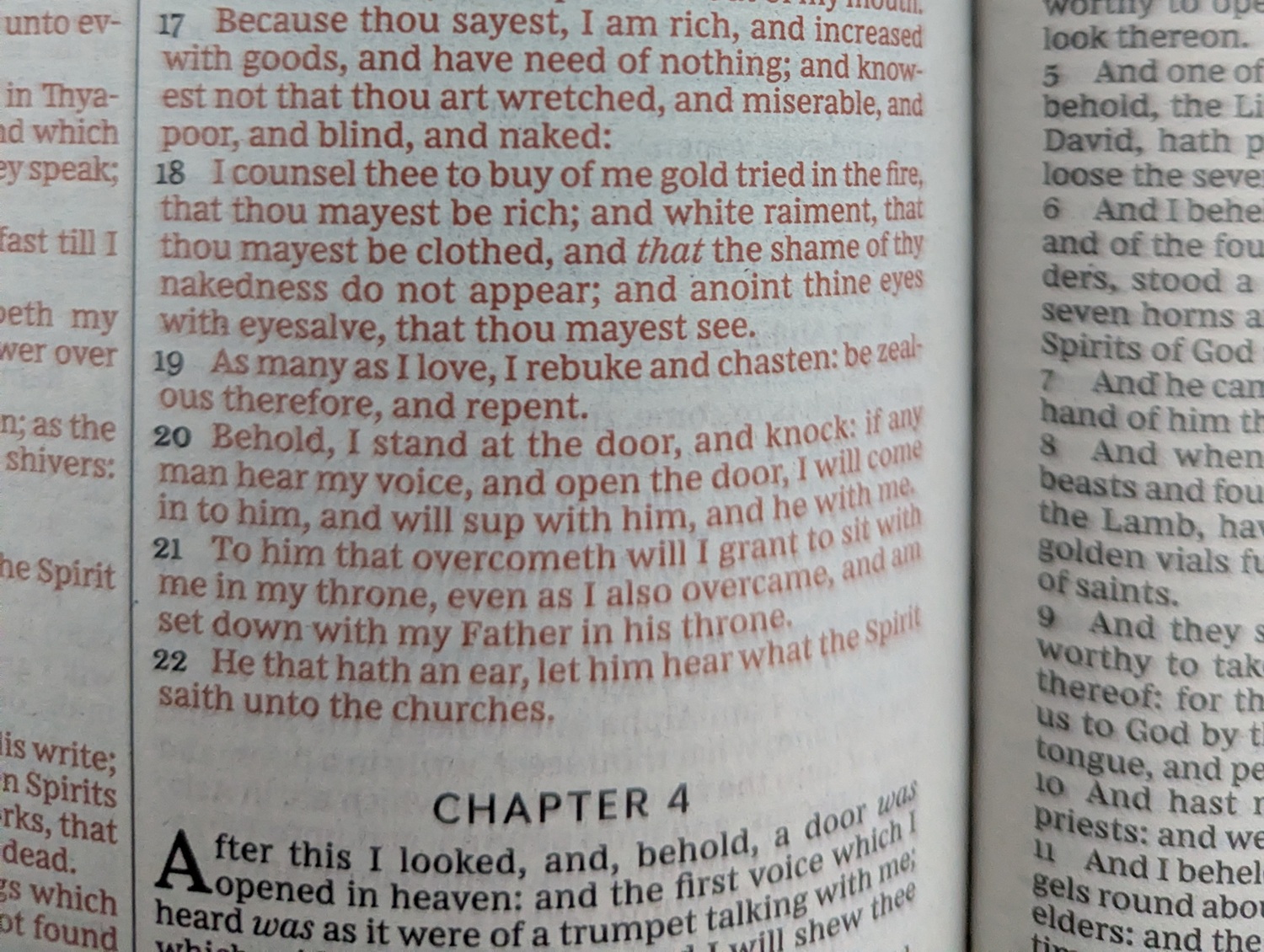 Thomas Nelson Holy Bible King James Version - Book of Revelation - Chapter 3 - Verse 18